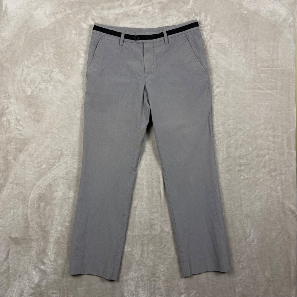 J.Lindeberg Mens Grey Micro Check 21st Century Lifestyle Golf Pants 32/34